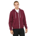 Maroon - Side - Bella + Canvas Adults Unisex Full Zip Hoodie