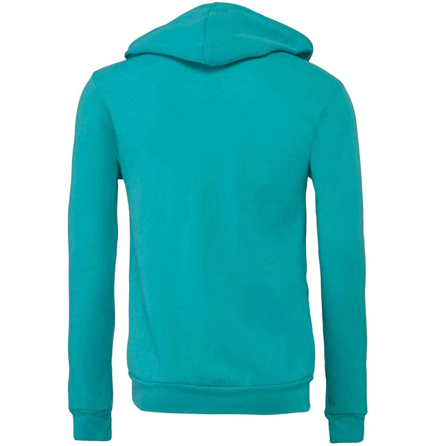 Teal - Back - Bella + Canvas Adults Unisex Full Zip Hoodie