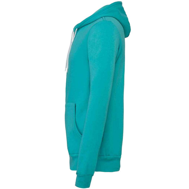 Teal - Side - Bella + Canvas Adults Unisex Full Zip Hoodie
