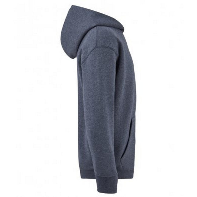 Heather Navy - Side - Fruit of the Loom Childrens-Kids Classic Hooded Sweatshirt