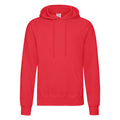 Red - Front - Fruit Of The Loom Adults Unisex Classic Hooded Sweatshirt