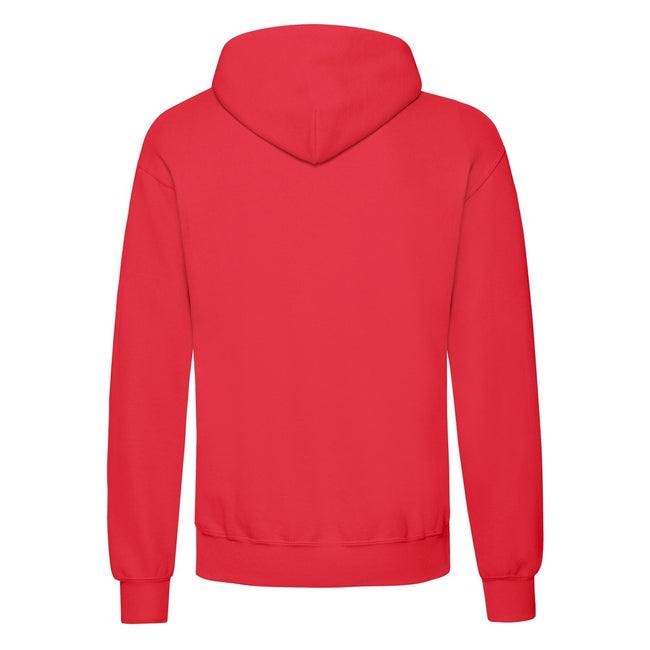 Red - Back - Fruit Of The Loom Adults Unisex Classic Hooded Sweatshirt