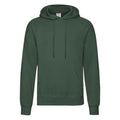 Bottle Green - Front - Fruit Of The Loom Adults Unisex Classic Hooded Sweatshirt