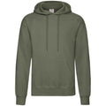 Classic Olive - Front - Fruit Of The Loom Adults Unisex Classic Hooded Sweatshirt