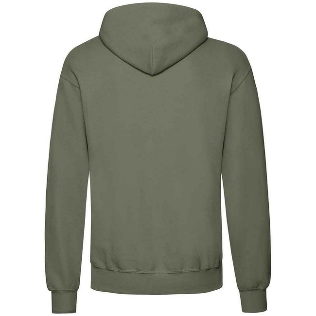 Classic Olive - Back - Fruit Of The Loom Adults Unisex Classic Hooded Sweatshirt