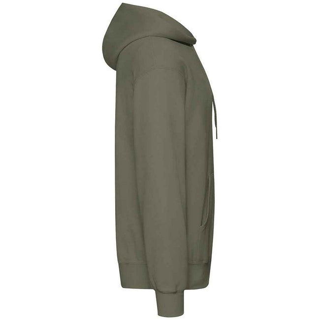 Classic Olive - Side - Fruit Of The Loom Adults Unisex Classic Hooded Sweatshirt