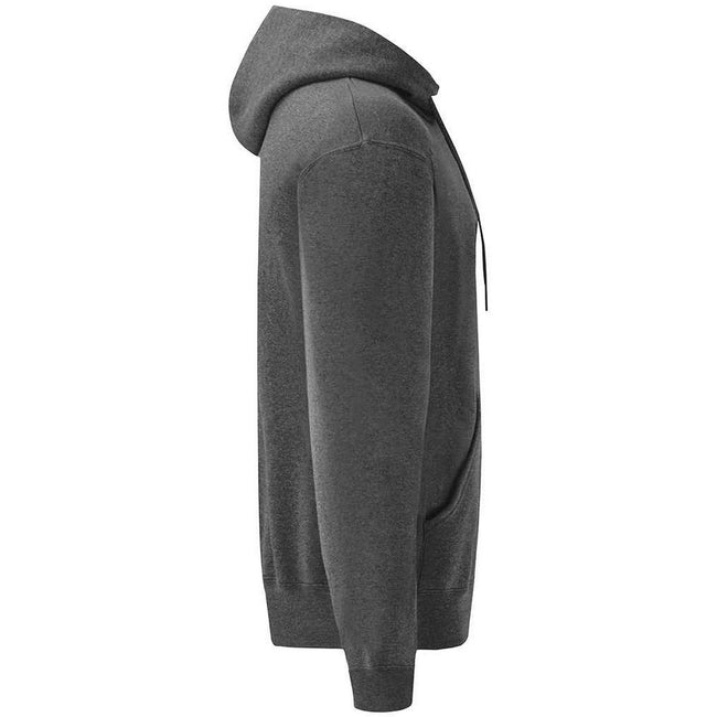 Dark Grey - Side - Fruit Of The Loom Adults Unisex Classic Hooded Sweatshirt