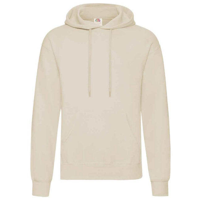 Natural - Front - Fruit Of The Loom Adults Unisex Classic Hooded Sweatshirt