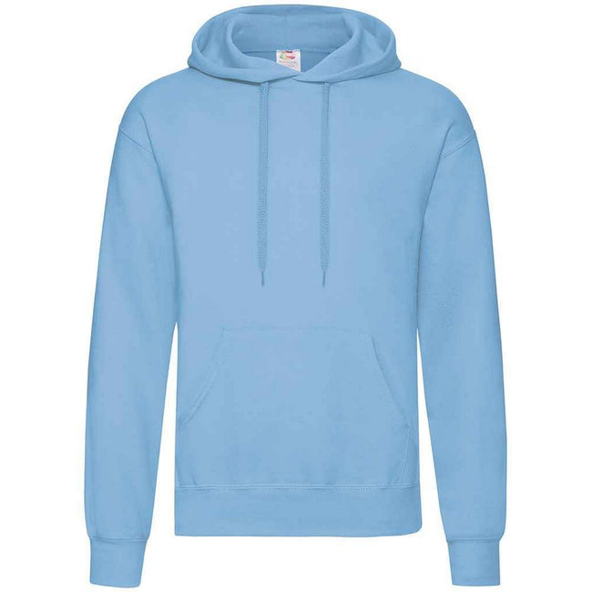 Sky Blue - Front - Fruit Of The Loom Adults Unisex Classic Hooded Sweatshirt