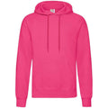 Fuchsia - Front - Fruit Of The Loom Adults Unisex Classic Hooded Sweatshirt