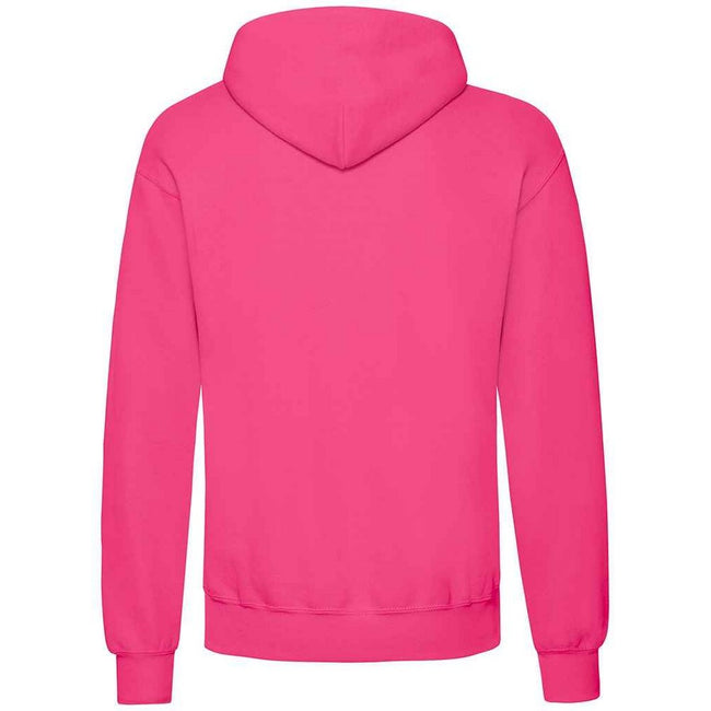 Fuchsia - Back - Fruit Of The Loom Adults Unisex Classic Hooded Sweatshirt