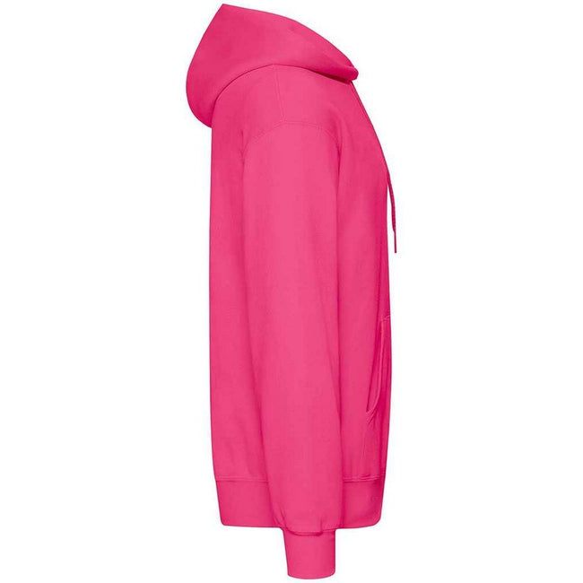 Fuchsia - Side - Fruit Of The Loom Adults Unisex Classic Hooded Sweatshirt