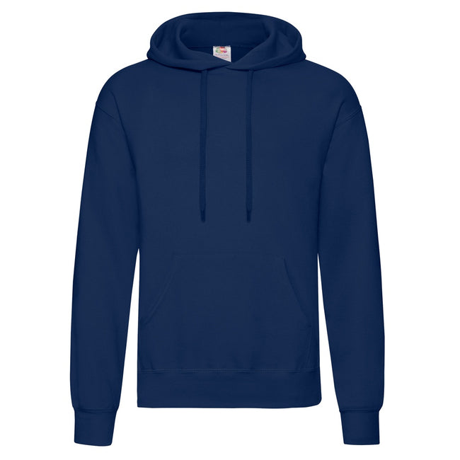 Navy - Front - Fruit Of The Loom Adults Unisex Classic Hooded Sweatshirt
