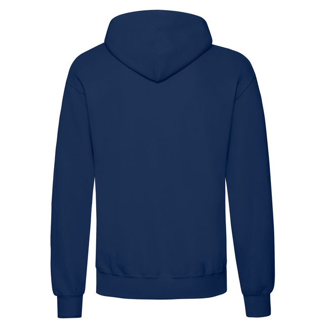 Navy - Back - Fruit Of The Loom Adults Unisex Classic Hooded Sweatshirt
