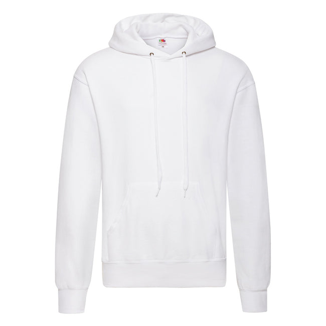 White - Front - Fruit Of The Loom Adults Unisex Classic Hooded Sweatshirt