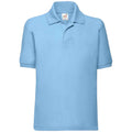 Sky Blue - Front - Fruit Of The Loom Childrens-Kids Poly-Cotton Pique Polo Shirt