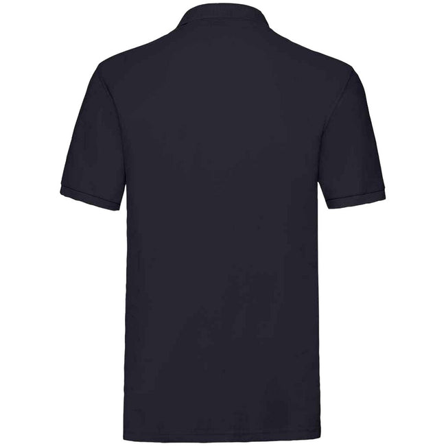 Deep Navy - Back - Fruit of the Loom Mens Premium Cotton Pique Polo Shirt