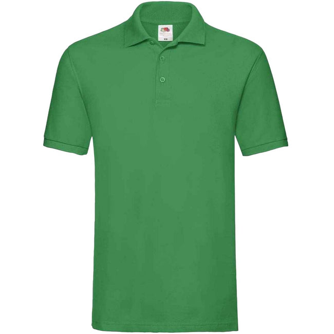 Kelly Green - Front - Fruit of the Loom Mens Premium Cotton Pique Polo Shirt