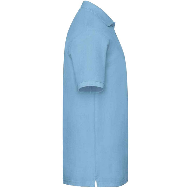 Sky Blue - Side - Fruit of the Loom Mens Premium Cotton Pique Polo Shirt