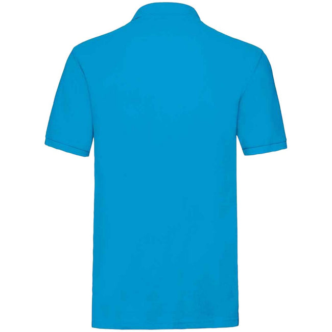 Azure - Back - Fruit of the Loom Mens Premium Cotton Pique Polo Shirt