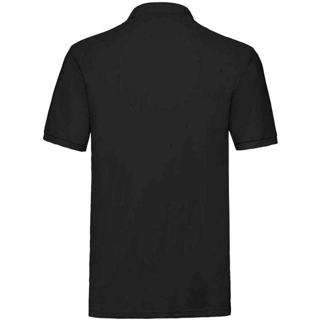 Black - Back - Fruit of the Loom Mens Premium Cotton Pique Polo Shirt
