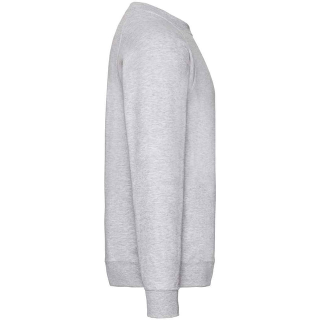 Heather Grey - Back - Fruit Of The Loom Adults Unisex Classic Raglan Sweatshirt
