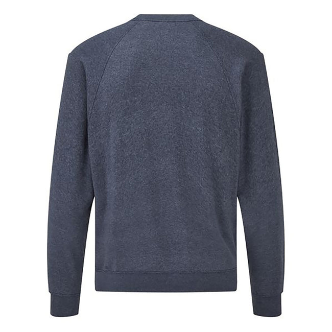 Heather Navy - Back - Fruit Of The Loom Adults Unisex Classic Raglan Sweatshirt