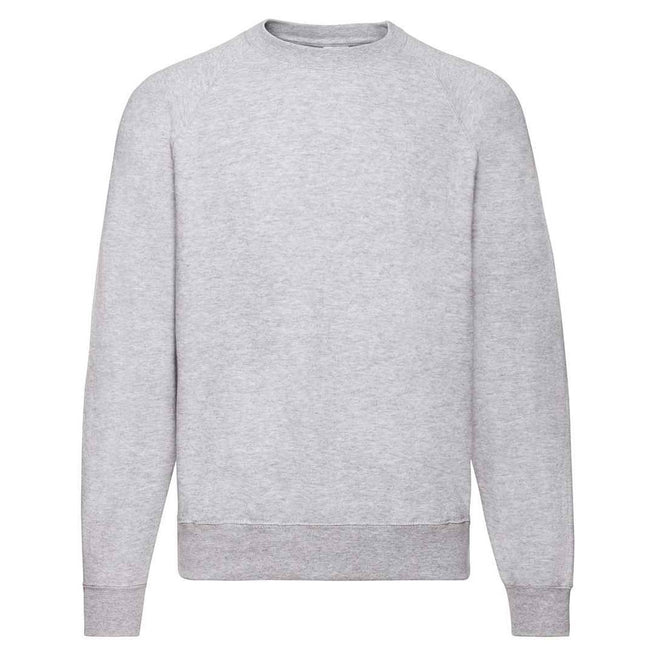 Heather Grey - Front - Fruit Of The Loom Adults Unisex Classic Raglan Sweatshirt