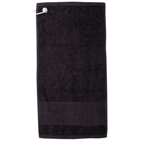 Black - Front - Towel City Printable Border Golf Towel