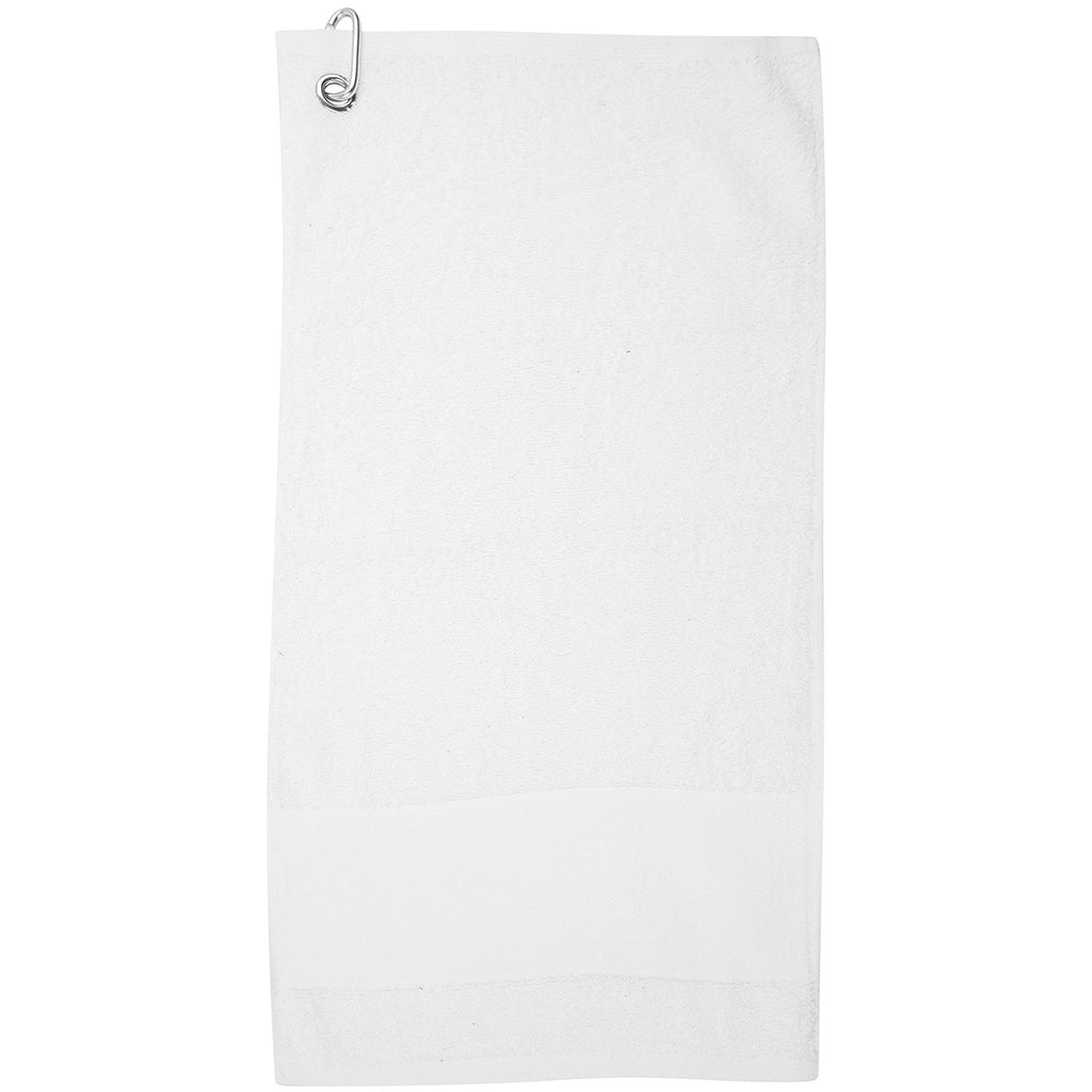 White - Front - Towel City Printable Border Golf Towel