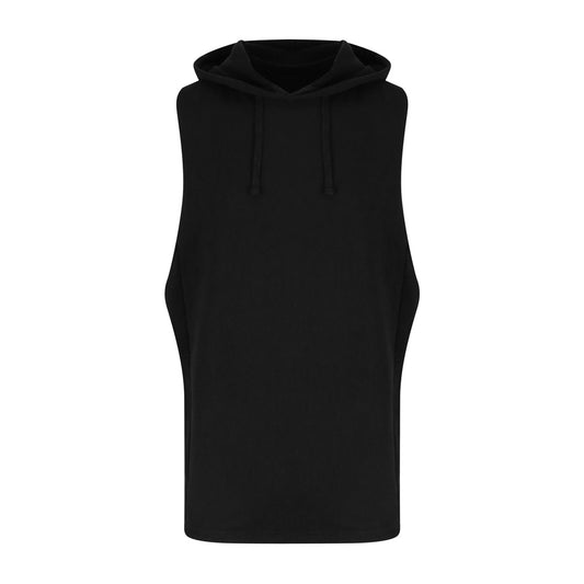 Jet Black - Front - AWDis Adults Unisex Just Cool Urban Sleeveless Muscle Hoodie