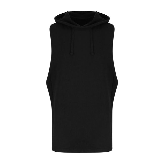 Jet Black - Front - AWDis Adults Unisex Just Cool Urban Sleeveless Muscle Hoodie