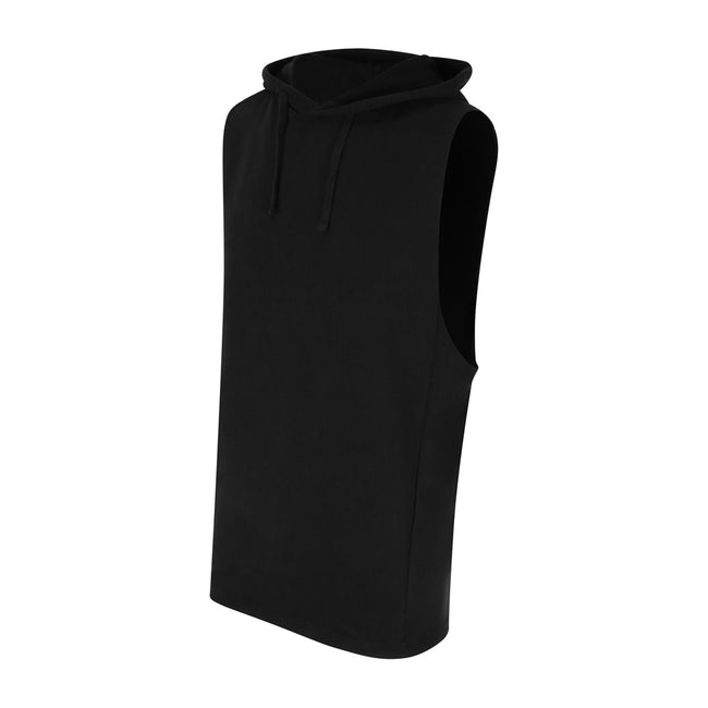 Jet Black - Side - AWDis Adults Unisex Just Cool Urban Sleeveless Muscle Hoodie