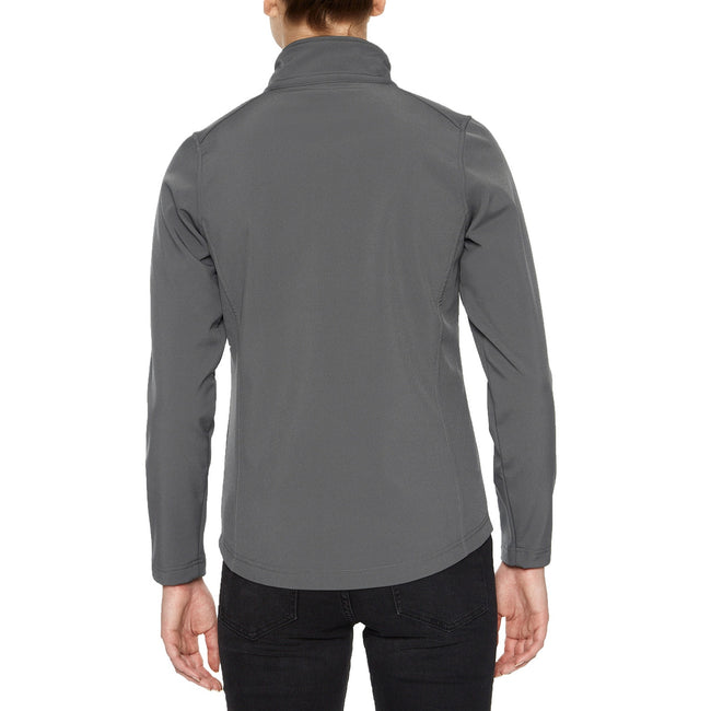 Charcoal - Side - Gildan Womens-Ladies Hammer Soft Shell Jacket