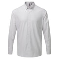 Silver-White - Front - Premier Mens Maxton Check Long Sleeve Shirt