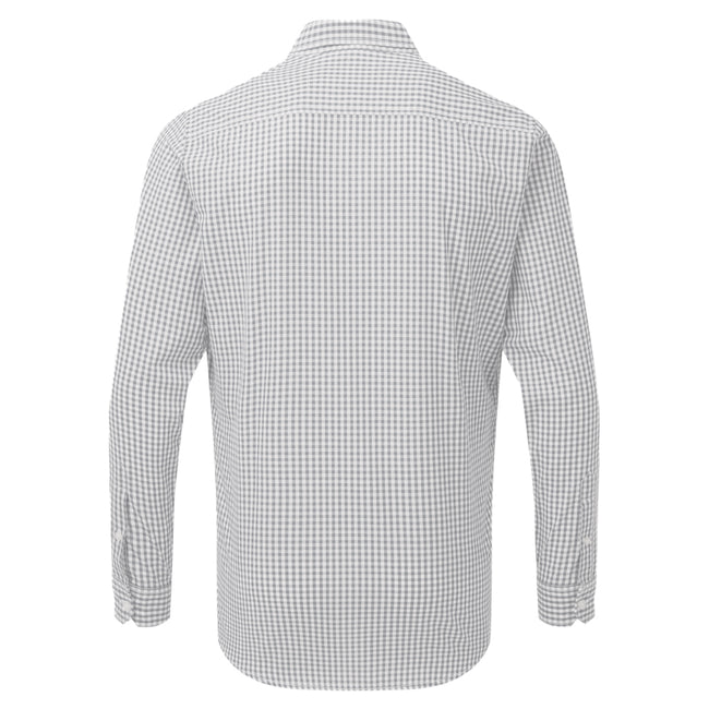 Silver-White - Back - Premier Mens Maxton Check Long Sleeve Shirt