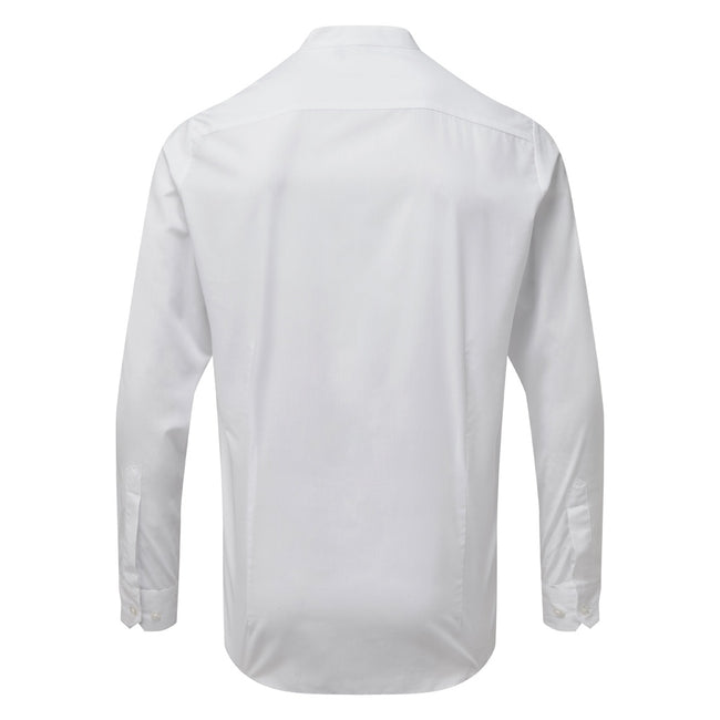 White - Back - Premier Adults Unisex Long Sleeve Grandad Shirt