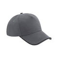 Graphite Grey-Black - Front - Beechfield Authentic Piped 5 Panel Cap