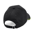 Black-Lime Green - Back - Beechfield Authentic Piped 5 Panel Cap