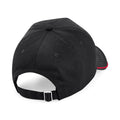 Black-Classic Red - Back - Beechfield Authentic Piped 5 Panel Cap