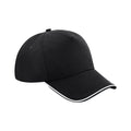 Black-White - Front - Beechfield Authentic Piped 5 Panel Cap