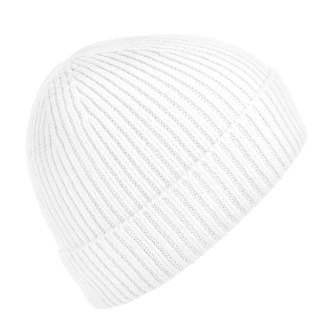 White - Front - Beechfield Engineered Knit Ribbed Beanie