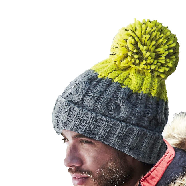 Light Grey-Citron - Back - Beechfield Apres Beanie