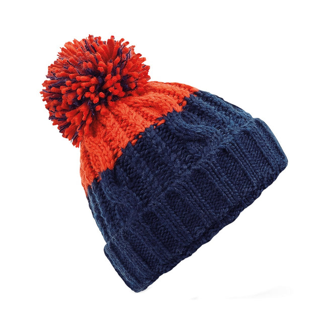 Oxford Navy-Fire Red - Front - Beechfield Apres Beanie