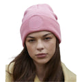 Dusky Pink - Side - Beechfield Circular Patch Beanie