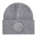 Heather Grey - Back - Beechfield Circular Patch Beanie