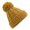 Mustard - Front - Beechfield Cable Knit Melange Beanie