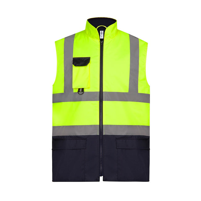 Yellow-Navy - Front - Yoko Adults Unisex Two Tone Bodywarmer