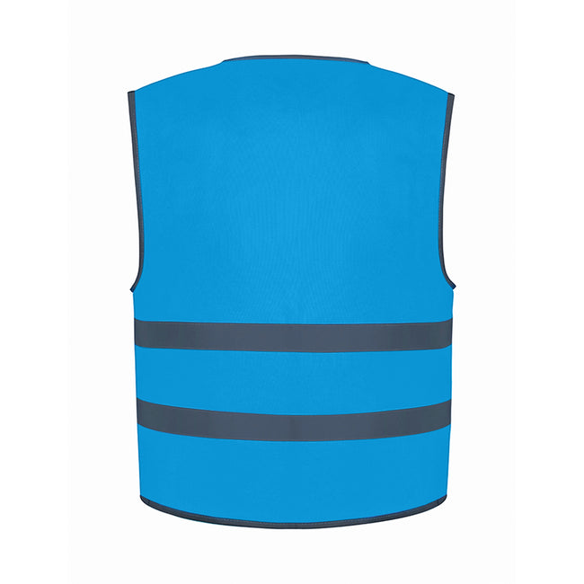 Sapphire Blue - Back - Yoko Childrens-Kids Hi-Vis Two Band Waistcoat
