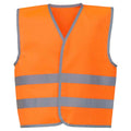 Orange - Front - Yoko Childrens-Kids Hi-Vis Two Band Waistcoat